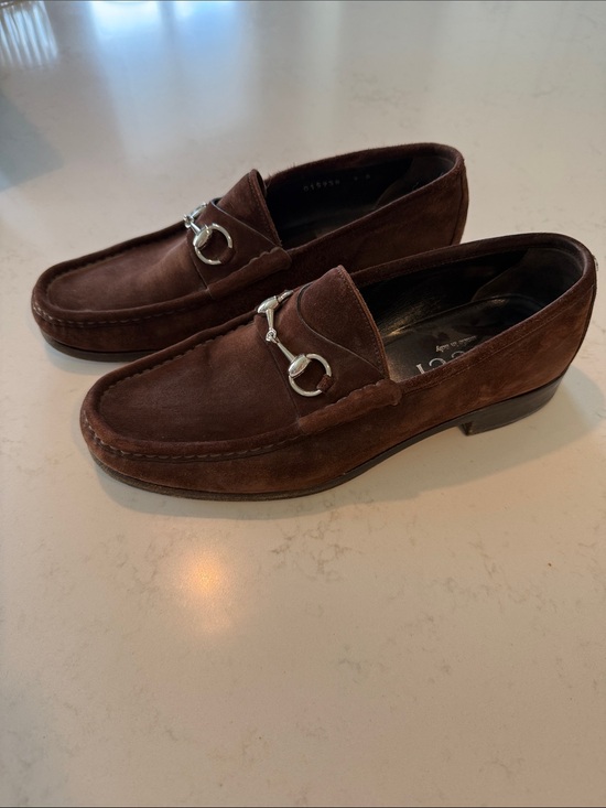 Gucci Mens Classic Brown Suede Horse Bit Loafers - Men main image 4